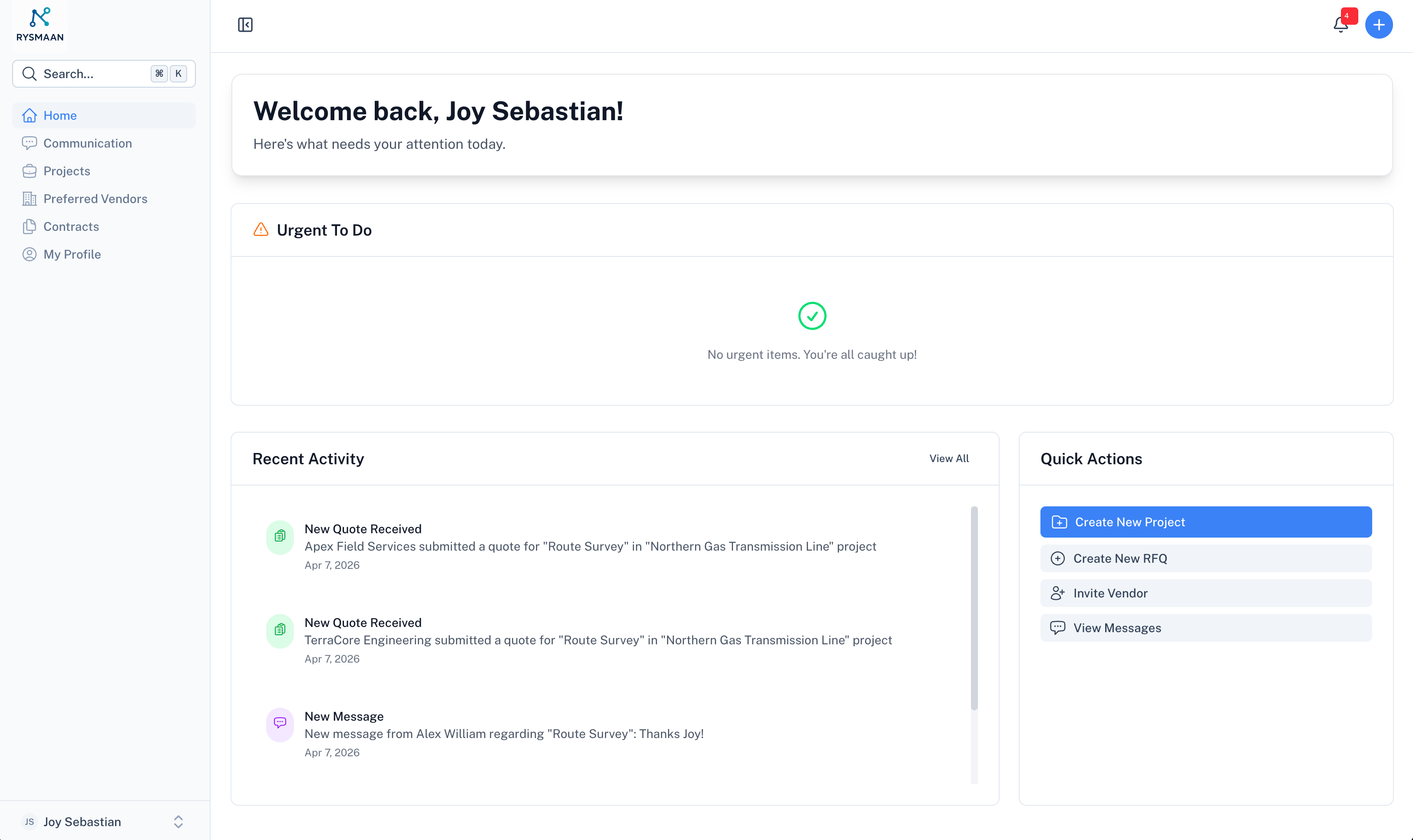 Rysmaan product dashboard